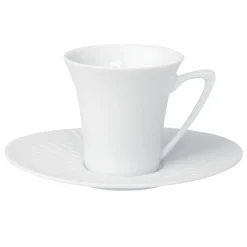 BOREAL SATIN BLANC Soucoupe à café/expresso ovale 14 x 12 cm