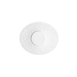 BOREAL SATIN BLANC Soucoupe à thé/café ovale 16,5 x 14 cm