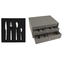 GUEST MIROIR Colis écrin 100 couverts monobloc lame scie