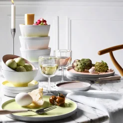 LA VAISSELLE DE L'ECONOME ARTICHAUT VERT Coffret bol droit et assiette 24 cm