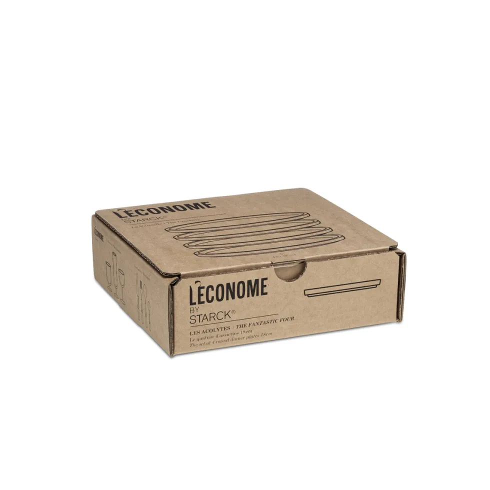 LA VAISSELLE DE L'ECONOME BLANCHE Coffret 4 assiettes 18 cm