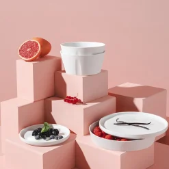 LA VAISSELLE DE L'ECONOME BLANCHE Coffret bol droit et assiette 18 cm