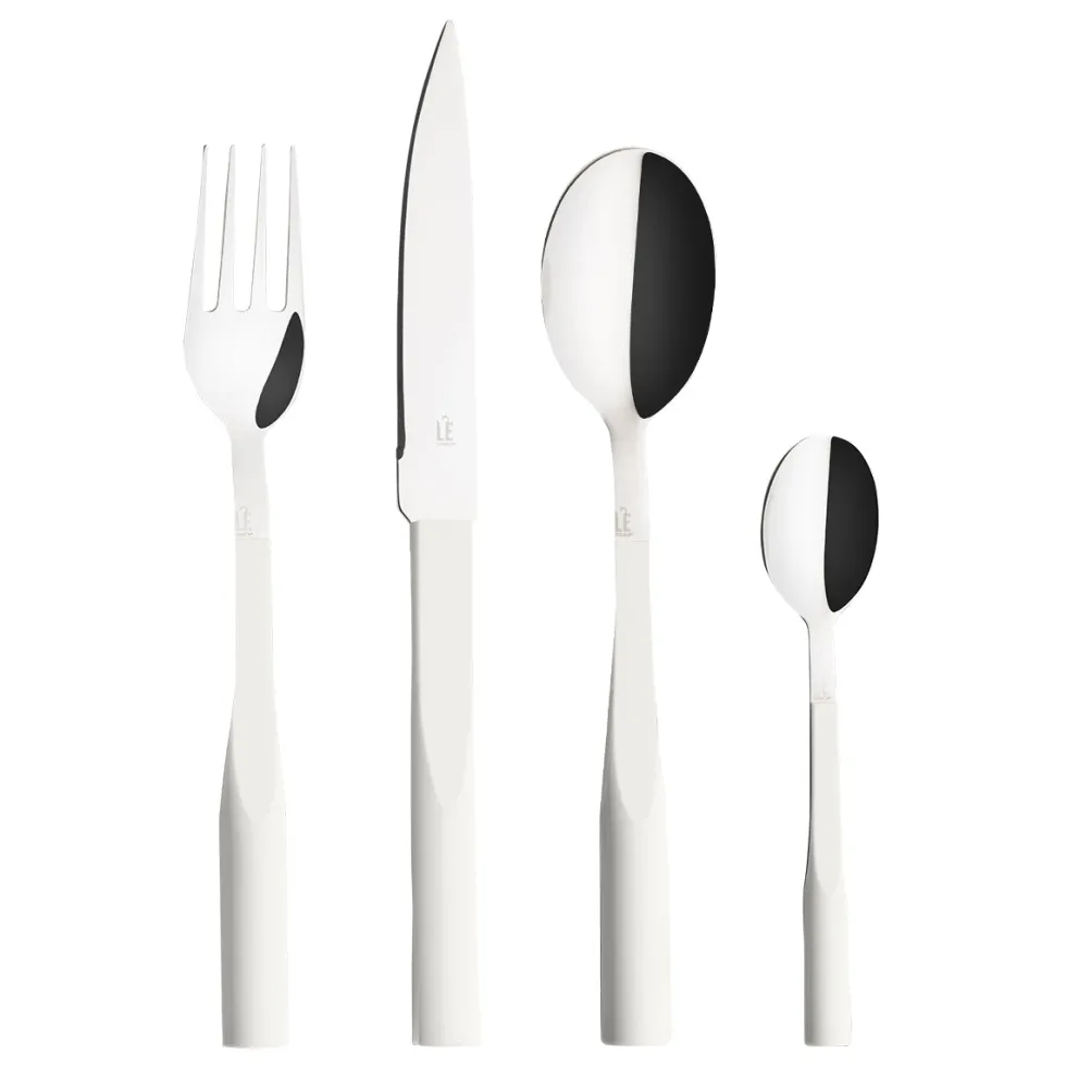 L'E STARCK BLANC NAVET Coffret 24 couverts lame scie