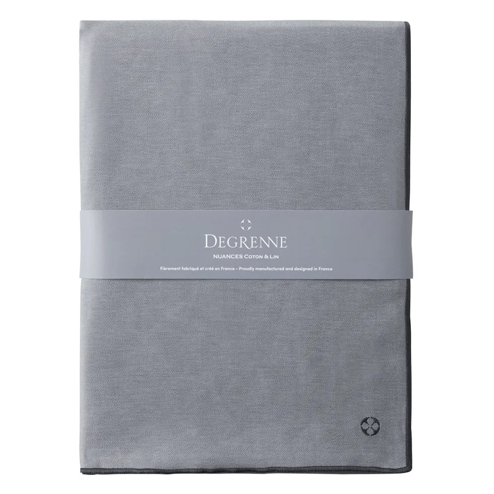 NUANCES COTON & LIN GRIS DEGRENNE Nappe rectangulaire 180 x 250 cm