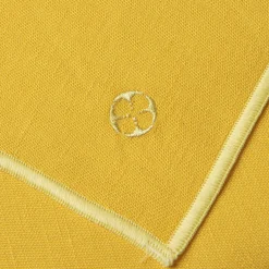 NUANCES COTON & LIN JAUNE TOURNESOL Nappe carrée 180 x 180 cm