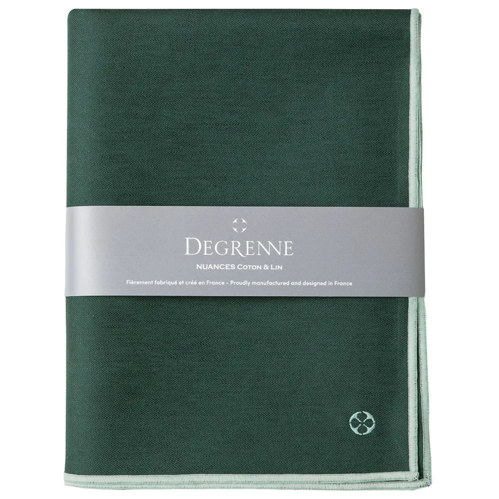 NUANCES COTON & LIN VERT EMERAUDE Nappe rectangulaire 180 x 250 cm