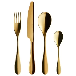 ONDE GOLD Coffret 24 couverts monobloc lame scie droit