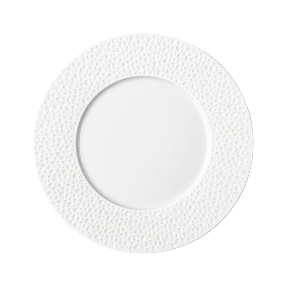 PERLES DE ROSEE BLANCHES Assiette à dessert 24 cm