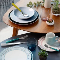QUARTZ MIROIR MULTICOLORE Coffret 6 couteaux à steak lame scie