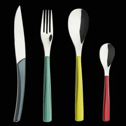 QUARTZ MIROIR MULTICOLORE Coffret 24 couverts lame scie