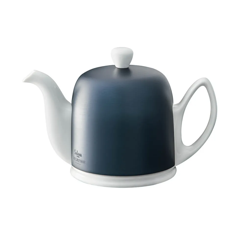SALAM MINERALE Théière cloche cobalt - corps blanc
