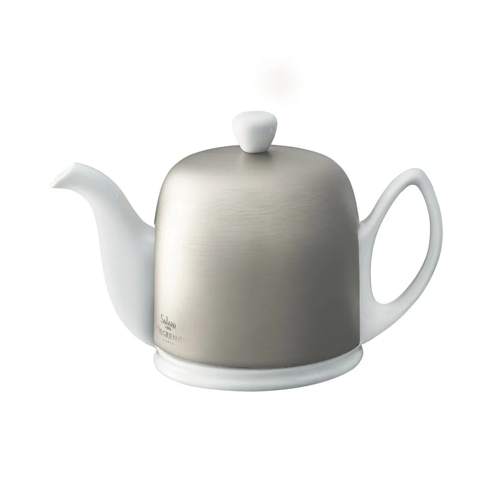 SALAM MINERALE Théière cloche zinc - corps blanc
