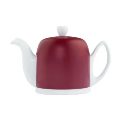 SALAM MINERALE Théière cloche bordeaux - corps blanc