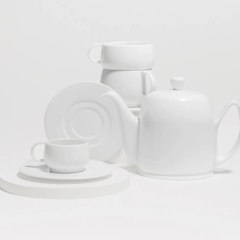 SALAM MONOCHROME Théière 4 tasses cloche blanche